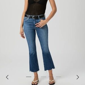 PAIGE high rise Colette Crop Flare Jeans Frayed Hem